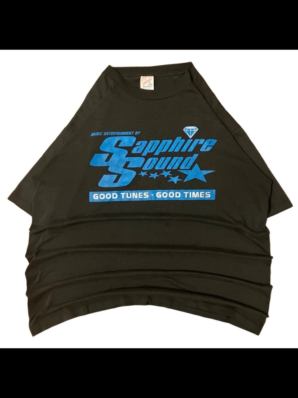 Vintage Sapphire Sound Good Tunes Good Times DJ T Shirt Jerzees XL 50/50 Tee